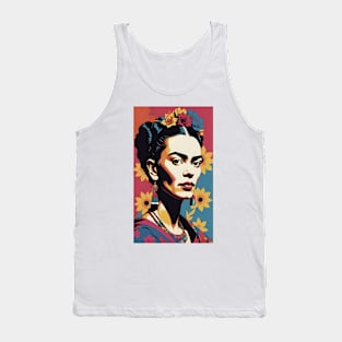 Frida's Colorful Reverie: Vibrant Portrait Tank Top